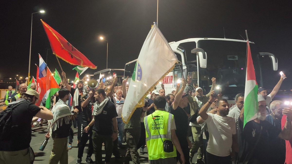 Irak sınırındaki Filistin konvoyunda eylem