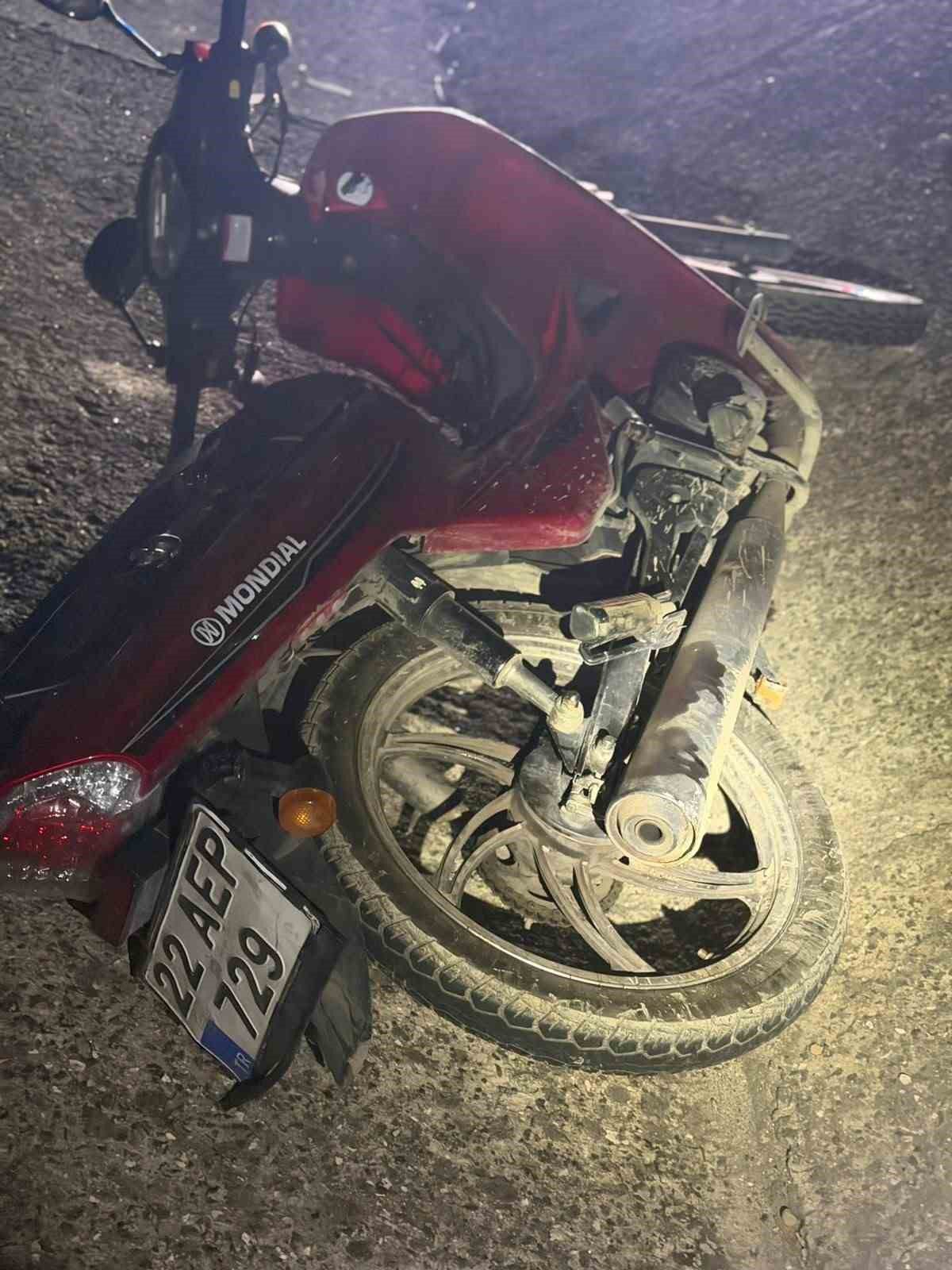 Keşan'da Motosiklet Kazası: Sürücü Yaralandı