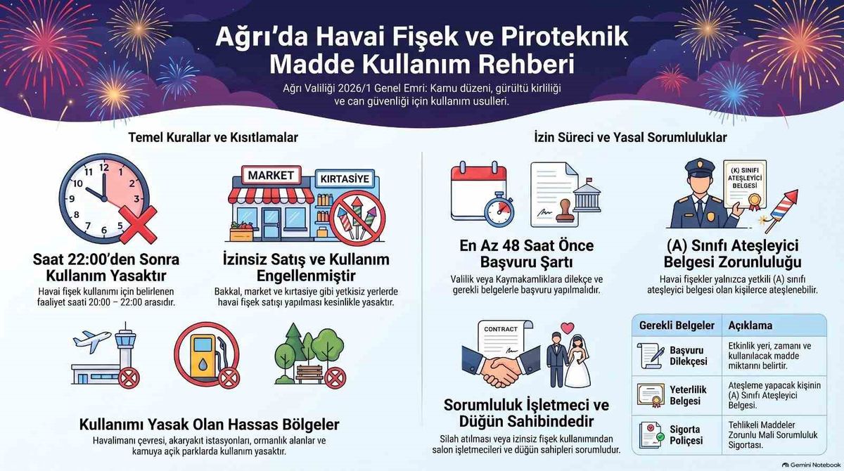 Ağrı'da havai fişek ve silah kullanımına sıkı düzenleme