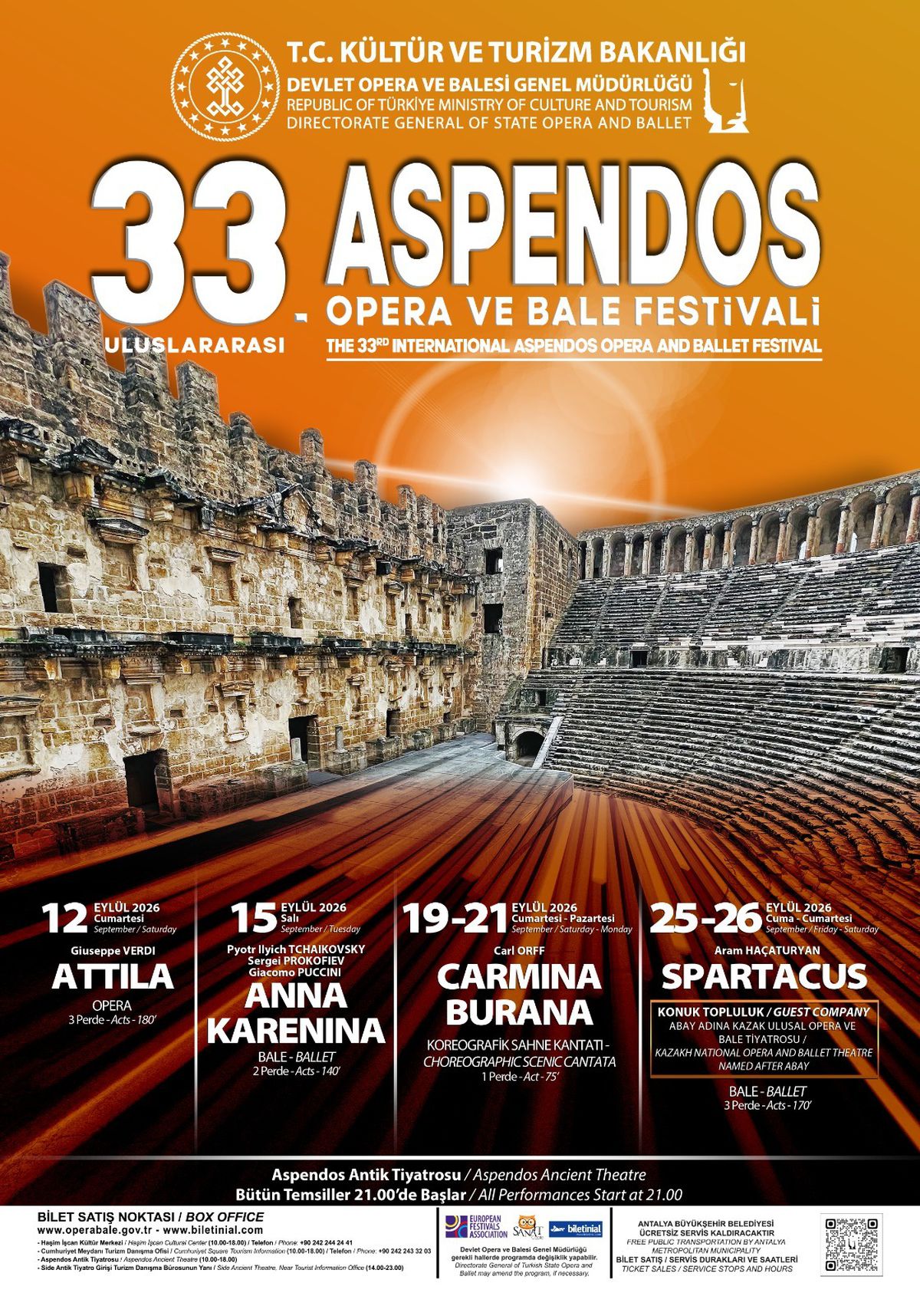 Aspendos Opera ve Bale Festivali 33. kez sahne alıyor