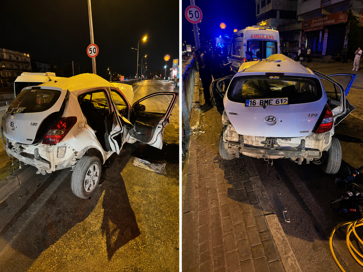 Bursa'da makas atan otomobil refüje çarptı: 17 yaşındaki sürücü hayatını kaybetti