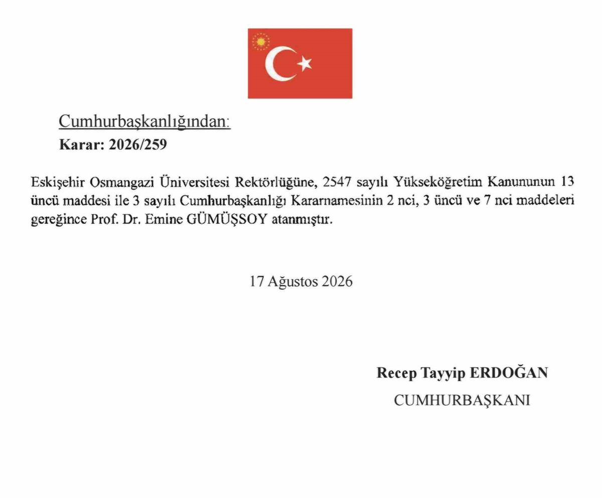 Prof. Dr. Emine Gümüşsoy ESOGÜ Rektörü Olarak Atandı