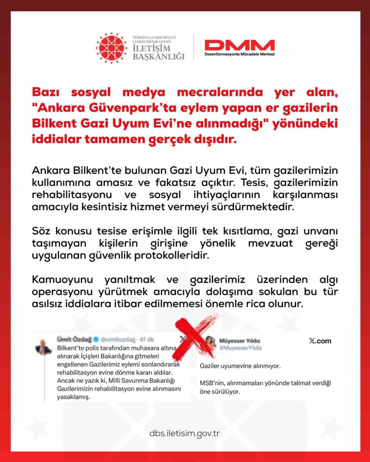 DMM'den Gazi Uyum Evi iddialarına yalanlama