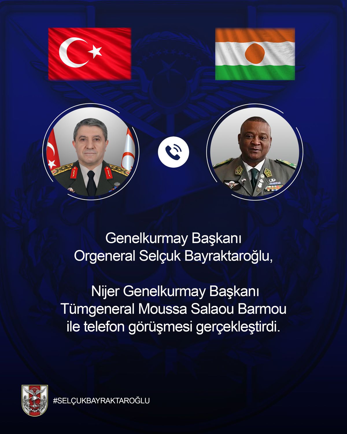 Genelkurmay Başkanı Bayraktaroğlu, Nijerli mevkidaşıyla görüştü