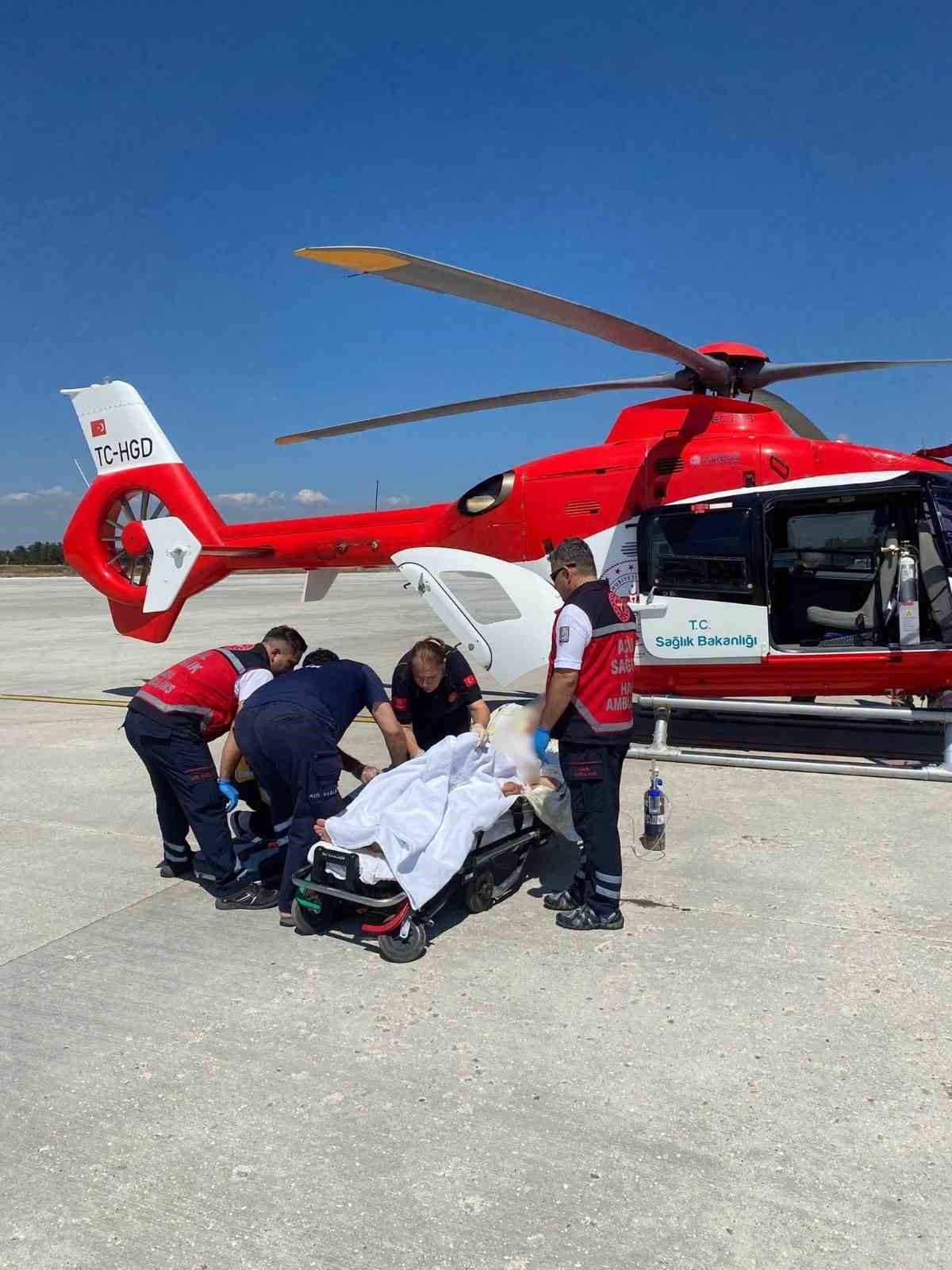 Kastamonu'da inme geçiren 72 yaşındaki hasta helikopter ambulansla Ankara'ya sevk edildi