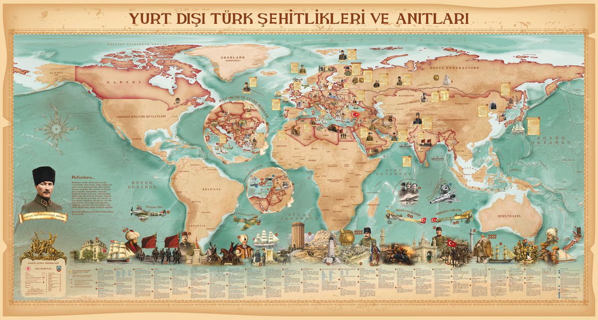 MSB Harita Genel Müdürlüğü, yurt dışındaki şehitliklerin haritasını çıkardı
