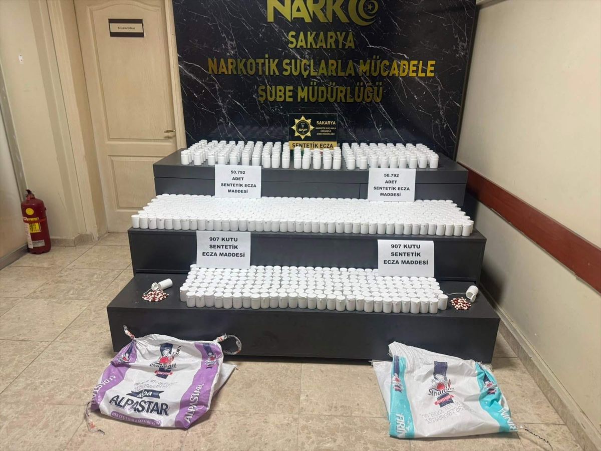 Sakarya’da 50 Bin Sentetik Ecza Operasyonu: 4 Tutuklama