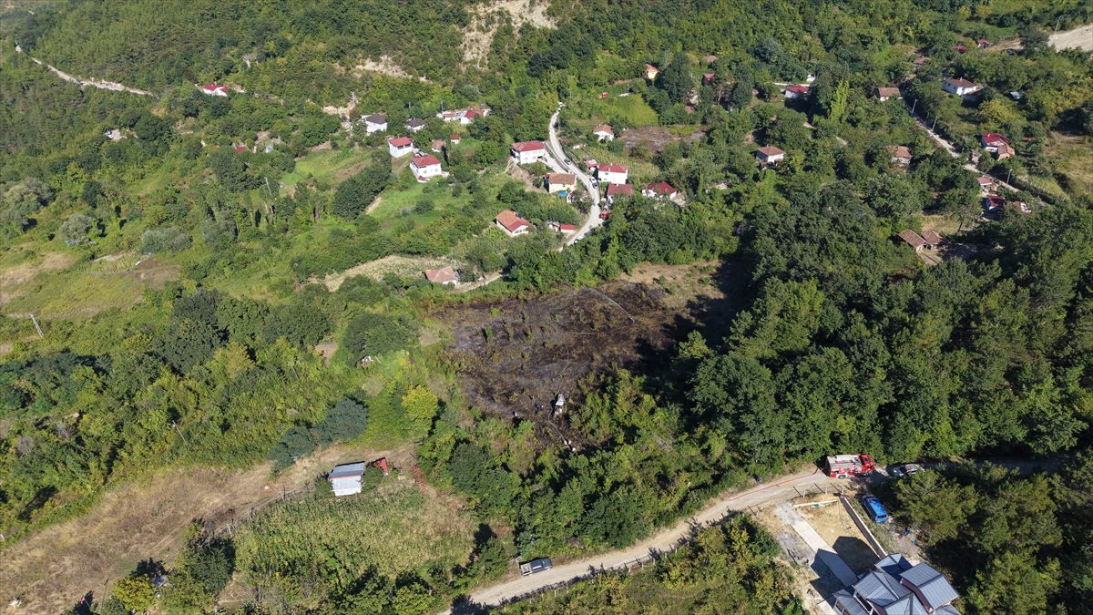 Yakakent'te çalılık yangını: 10 dönüm zarar gördü