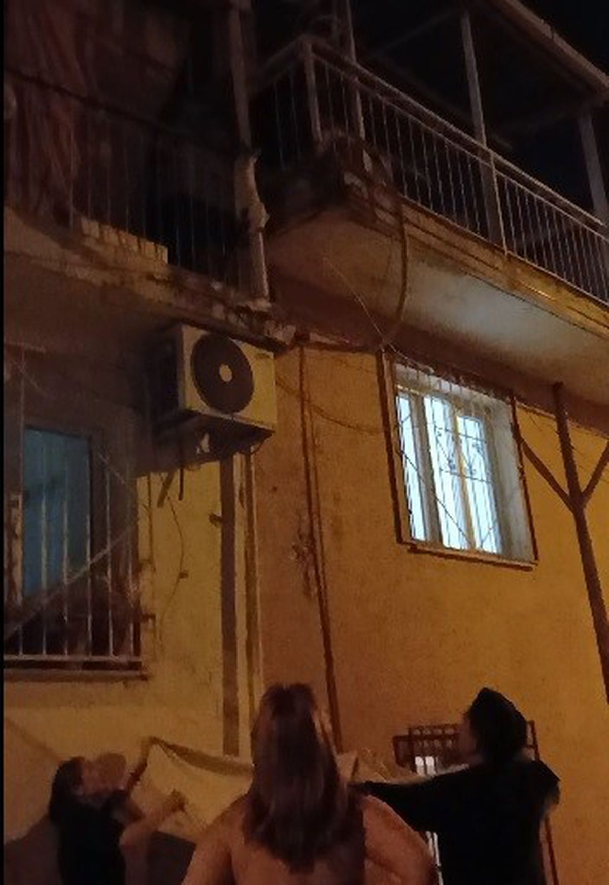 Kavga eden kedi elektrik tellerine düştü, battaniyeyle kurtarıldı