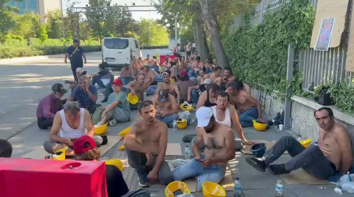 Maden işçilerinin Bakanlık önündeki direnişi 15. günde
