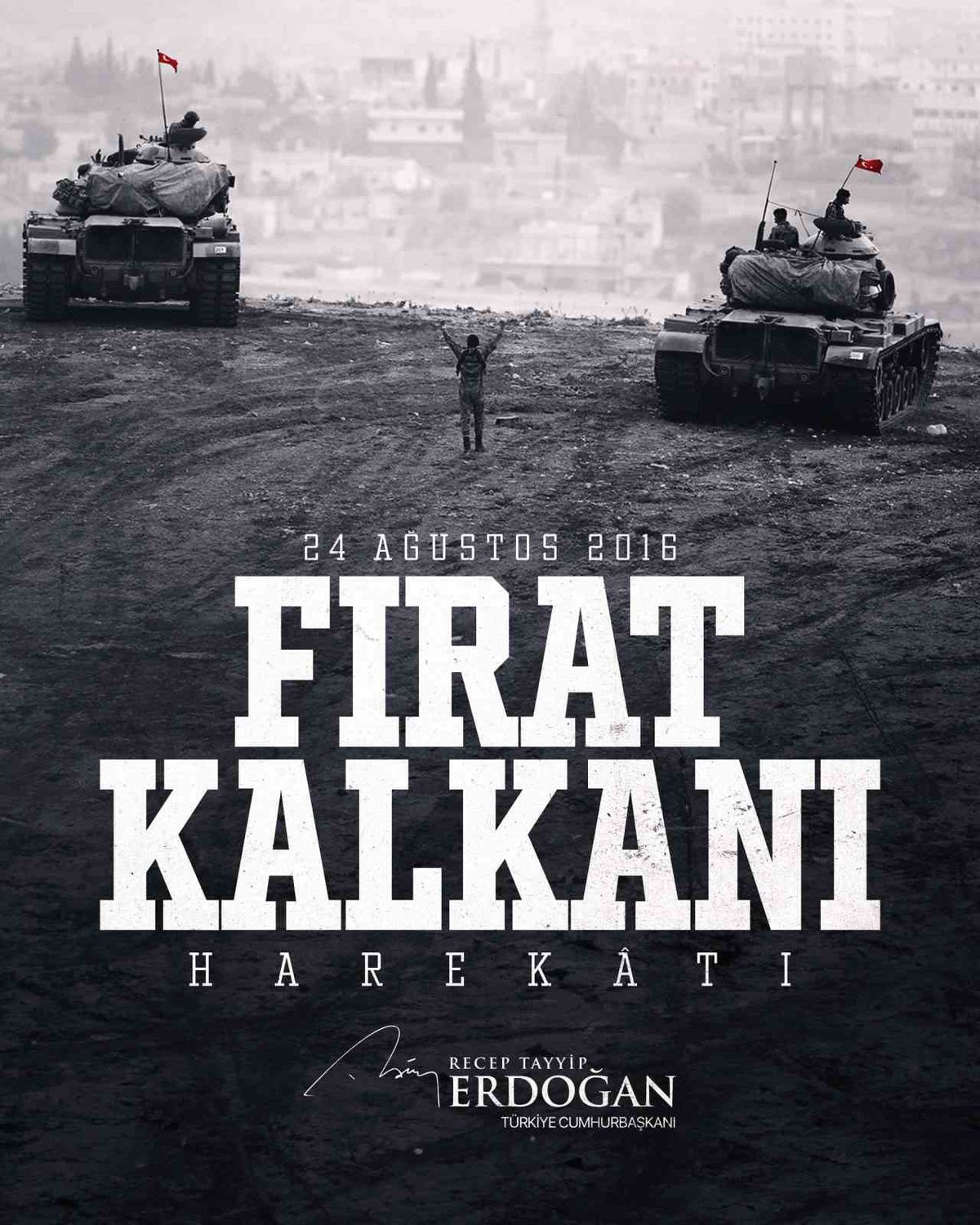 Erdoğan'dan Fırat Kalkanı yıl dönümü mesajı