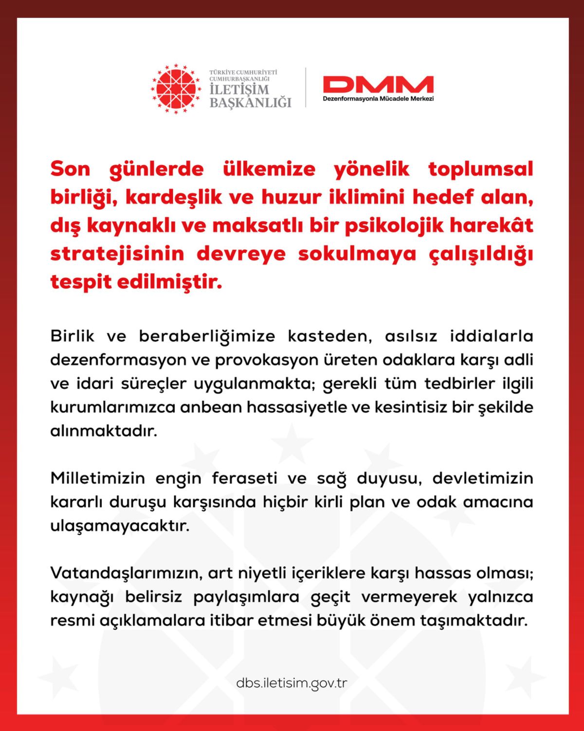 DMM: Dış Kaynaklı Psikolojik Harekata Karşı Tedbirler Alınıyor