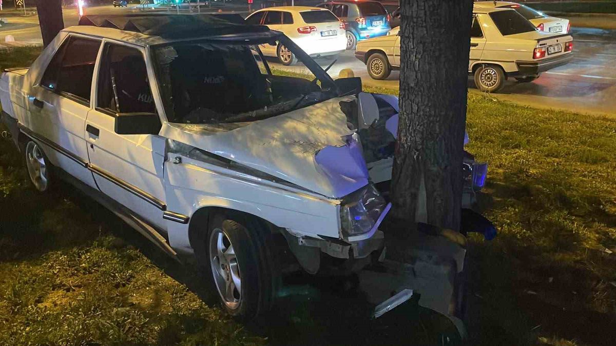 Karaman'da Kontrolden Çıkan Otomobil Ağaca Çarptı: 1 Yaralı
