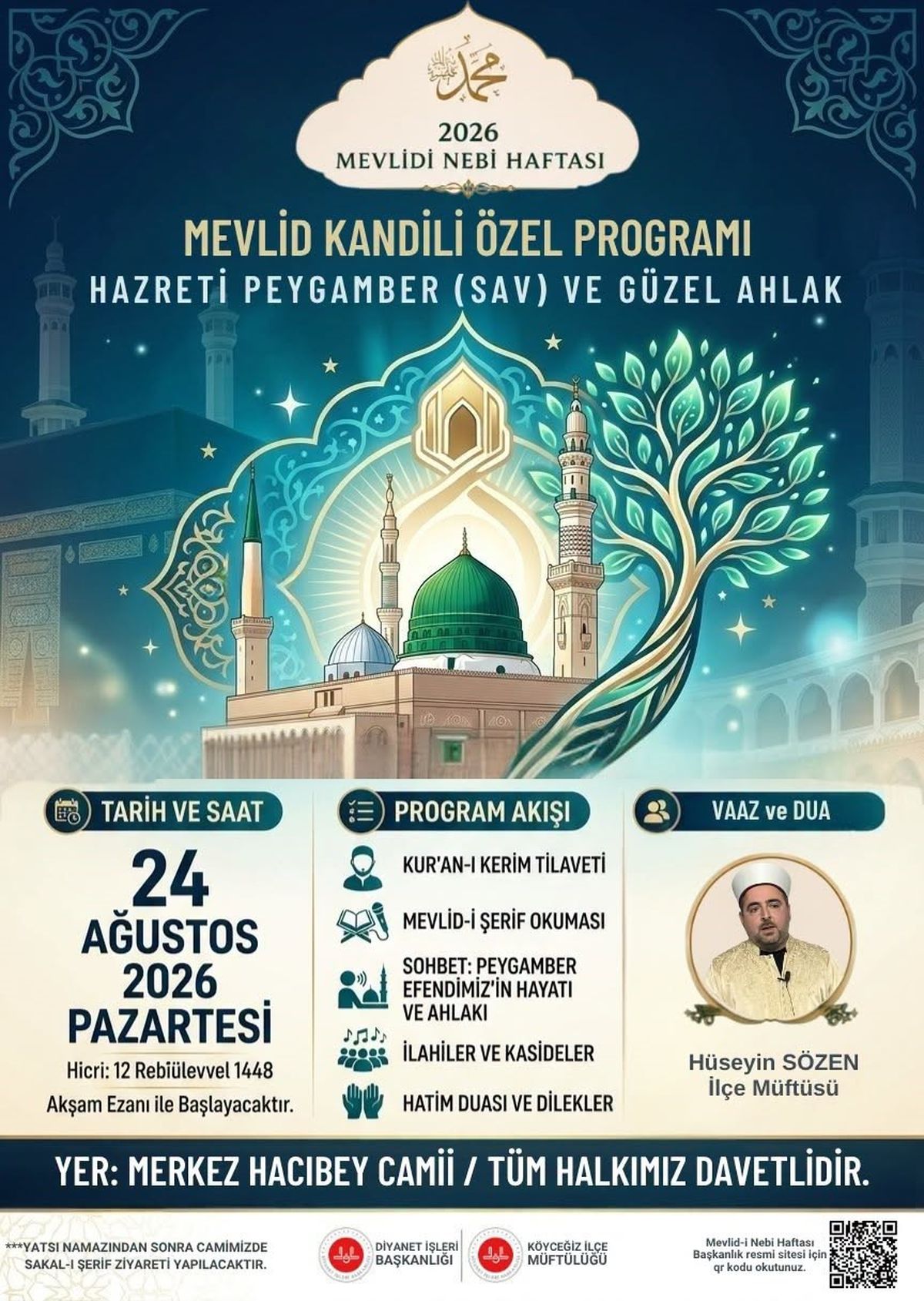 Köyceğiz'de Mevlid Kandili Programları Belli Oldu