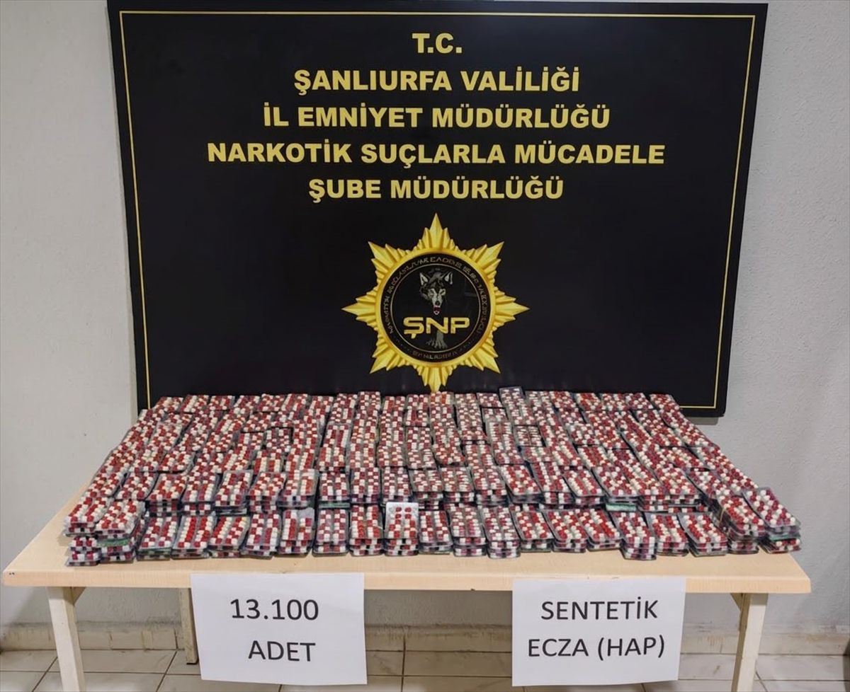 Şanlıurfa'da 13 Bin 100 Uyuşturucu Hap Ele Geçirildi