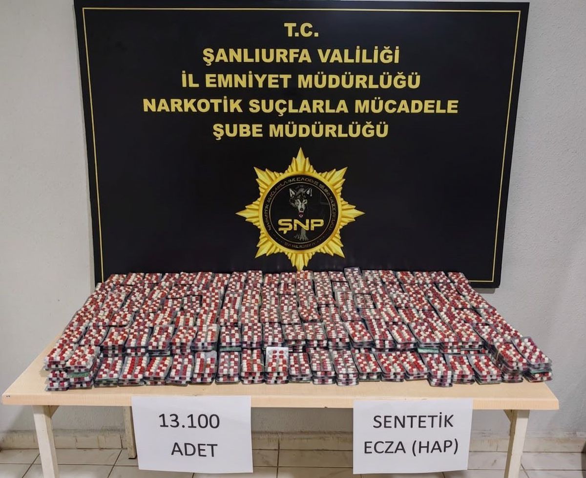 Suruç'ta Uyuşturucu Operasyonu: 13 Bin 100 Hap Ele Geçirildi
