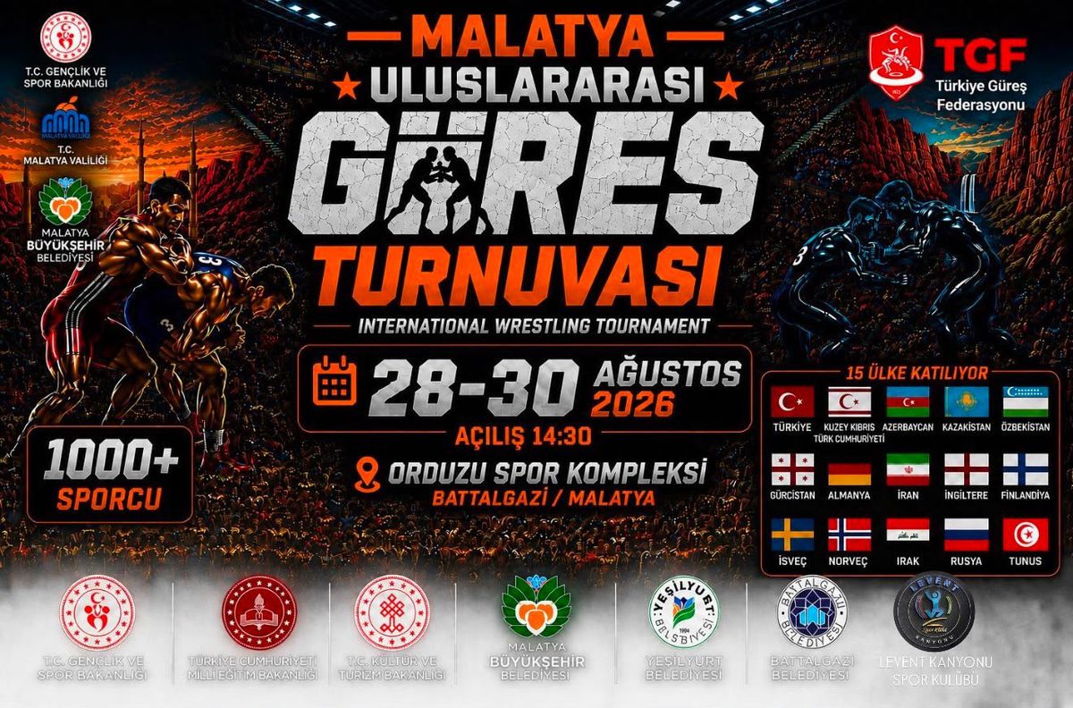Malatya'da 15 Ülkeden Bin 19 Sporcu Güreşte Minderde