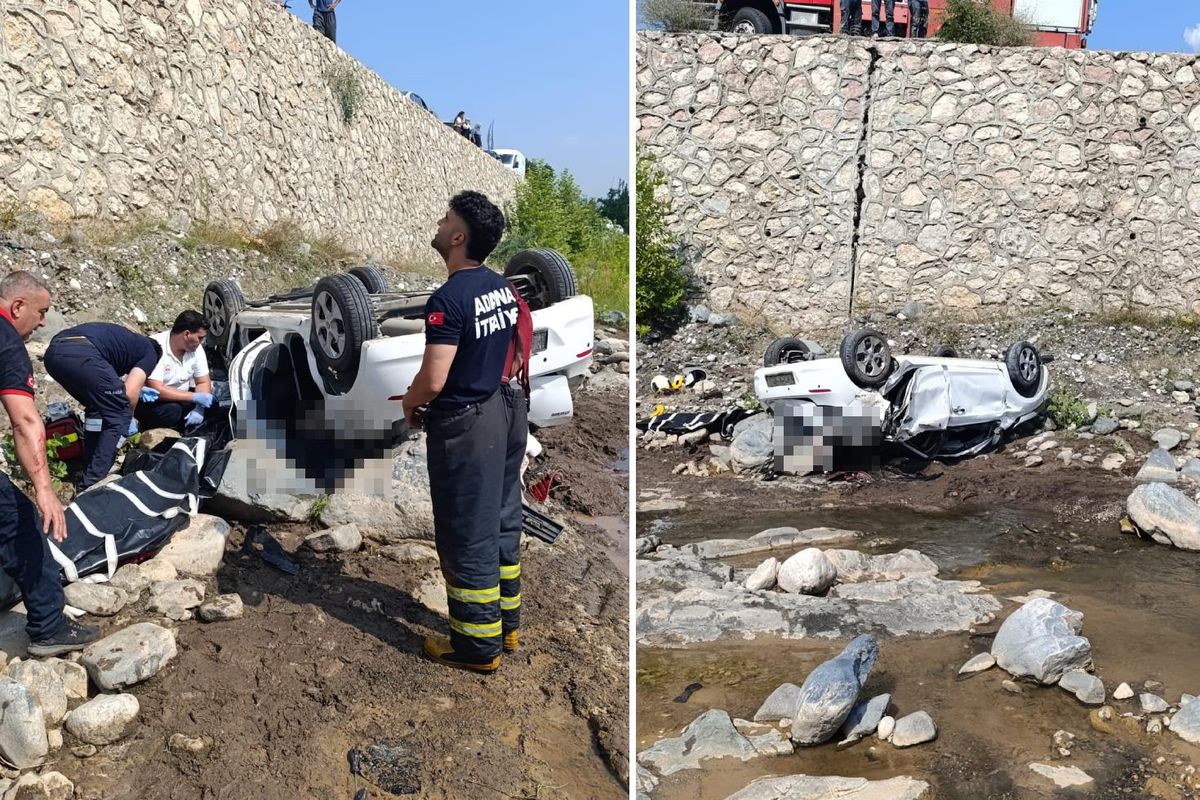 Otomobil dereye uçtu! Feci kazada iki kadın hayatını kaybetti