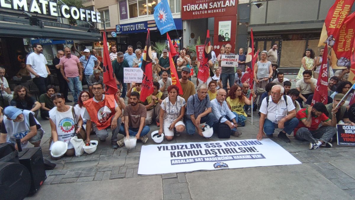 İzmir'den Ankara'daki madenci eylemine destek: 'Ödeme ya da alacakların devlet güvencesine alınması dışında çözüm kabul etmiyoruz'