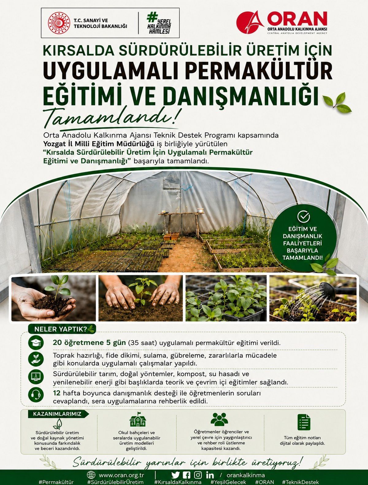Yozgat'ta 20 Öğretmene Uygulamalı Permakültür Eğitimi Verildi