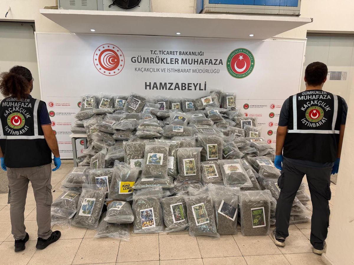 Hamzabeyli Sınır Kapısı'nda TIR'da 287 kilo 910 gram esrar ele geçirildi
