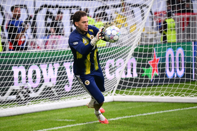 Ederson in action during the Lyon match