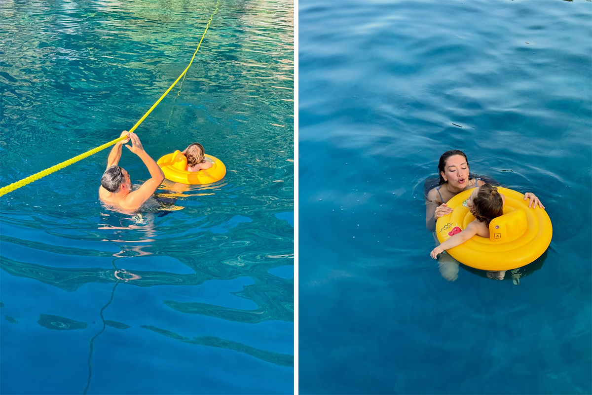 Mutlu aile tablosu! Neslihan Atagül ve Kadir Doğulu'dan tatil pozları