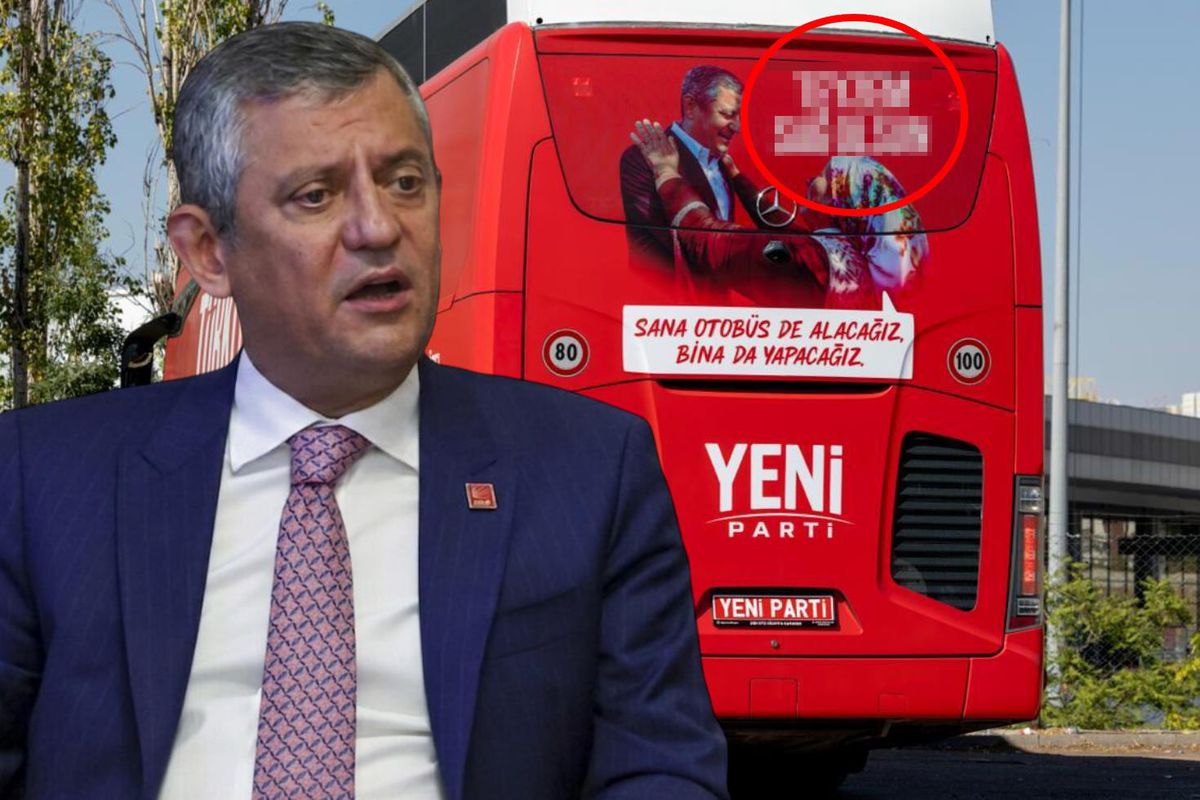Yeni Parti'nin ilk otobüsü sahaya indi: Üzerindeki sözler dikkat çekti