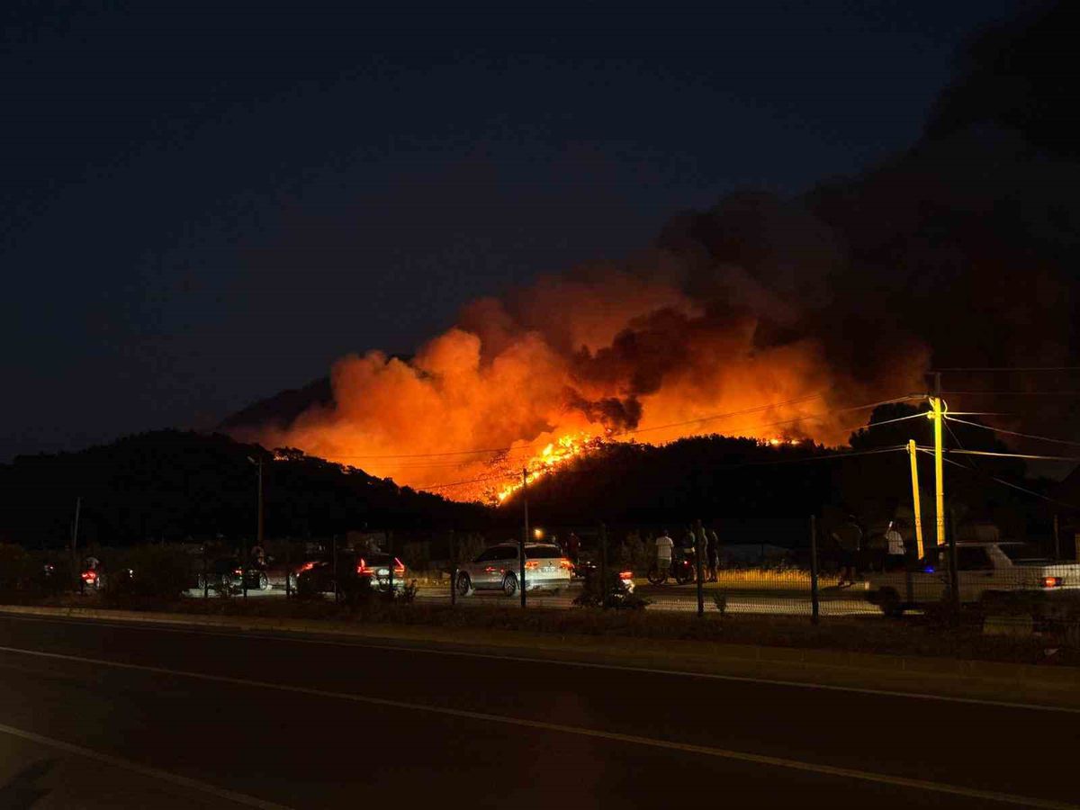 Fethiye'de Orman Yangını Evlere Ulaştı, Huzurevi Tahliye Edildi