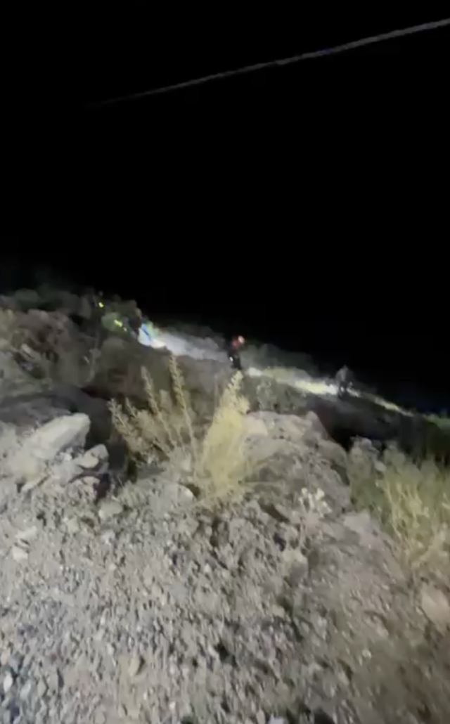 View of the cliff where vehicle rolled down