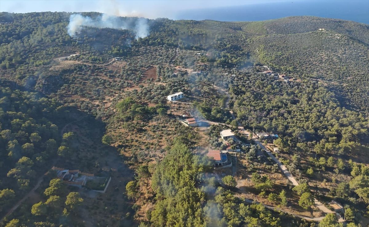 Kaş'ta Orman Yangınına Havadan ve Karadan Müdahale