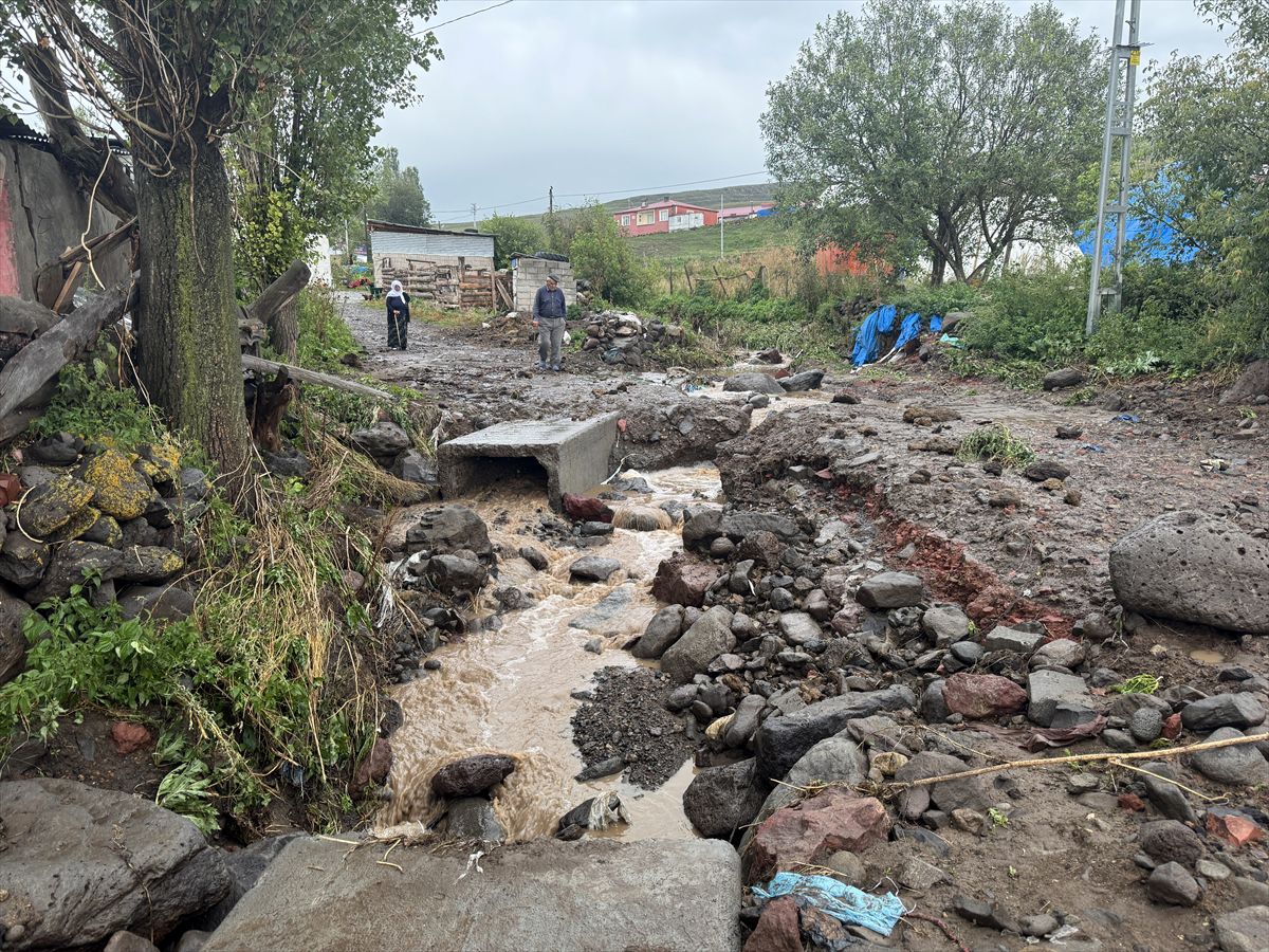 Ardahan'da Sağanak ve Dolu Köylere Zarar Verdi