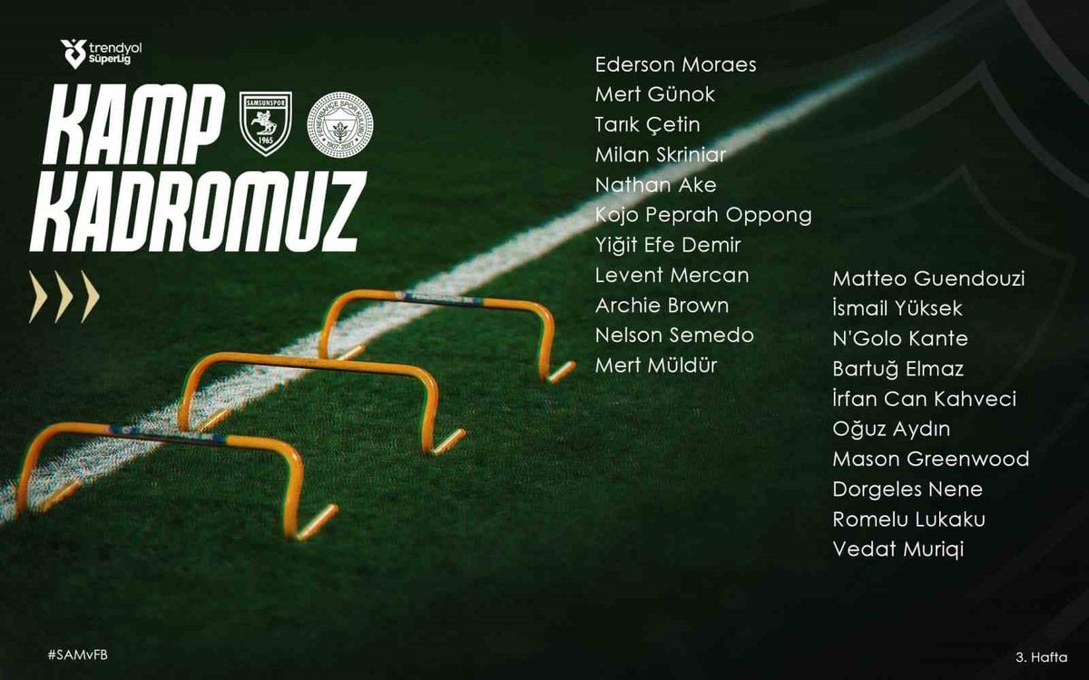 Fenerbahçe'de Oppong Samsun Kafilesinde, Talisca Kadroda Yok