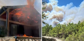 Muğla'da başlayan orman yangını Antalya'ya sıçradı! Bazı evler alevlere teslim