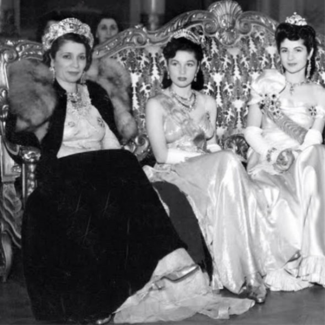 Egyptian Queen Nazli Sabri (On the left)