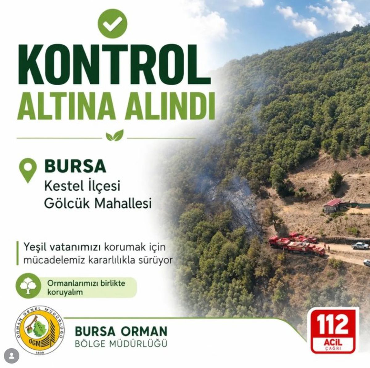 Bursa'daki Orman Yangını Kontrol Altına Alındı