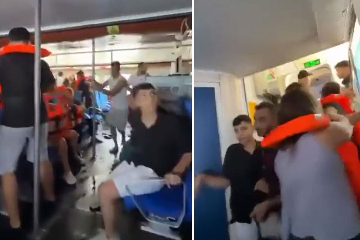 Girne açıklarından batan gemideki panik anları kamerada