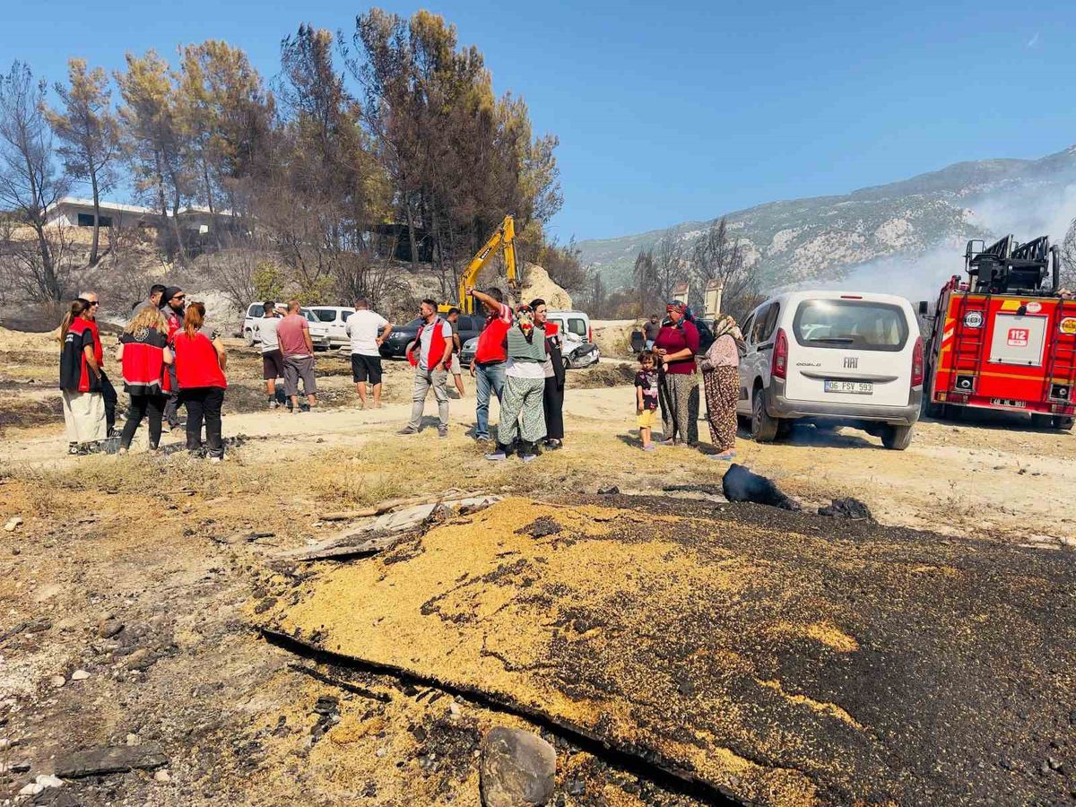 Seydikemer’de yangından etkilenen üreticiler yalnız bırakılmıyor