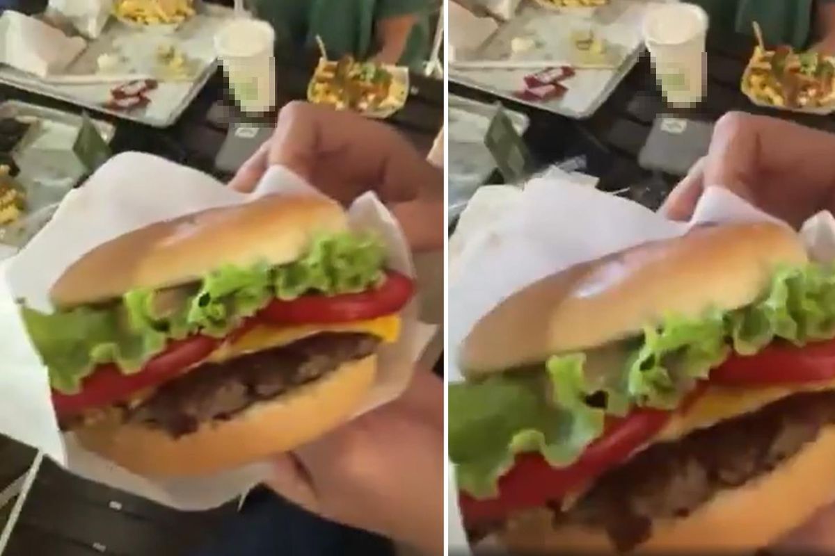 AVM'de skandal görüntü! Ünlü restoran zincirinden aldığı hamburgerden bakın ne çıktı