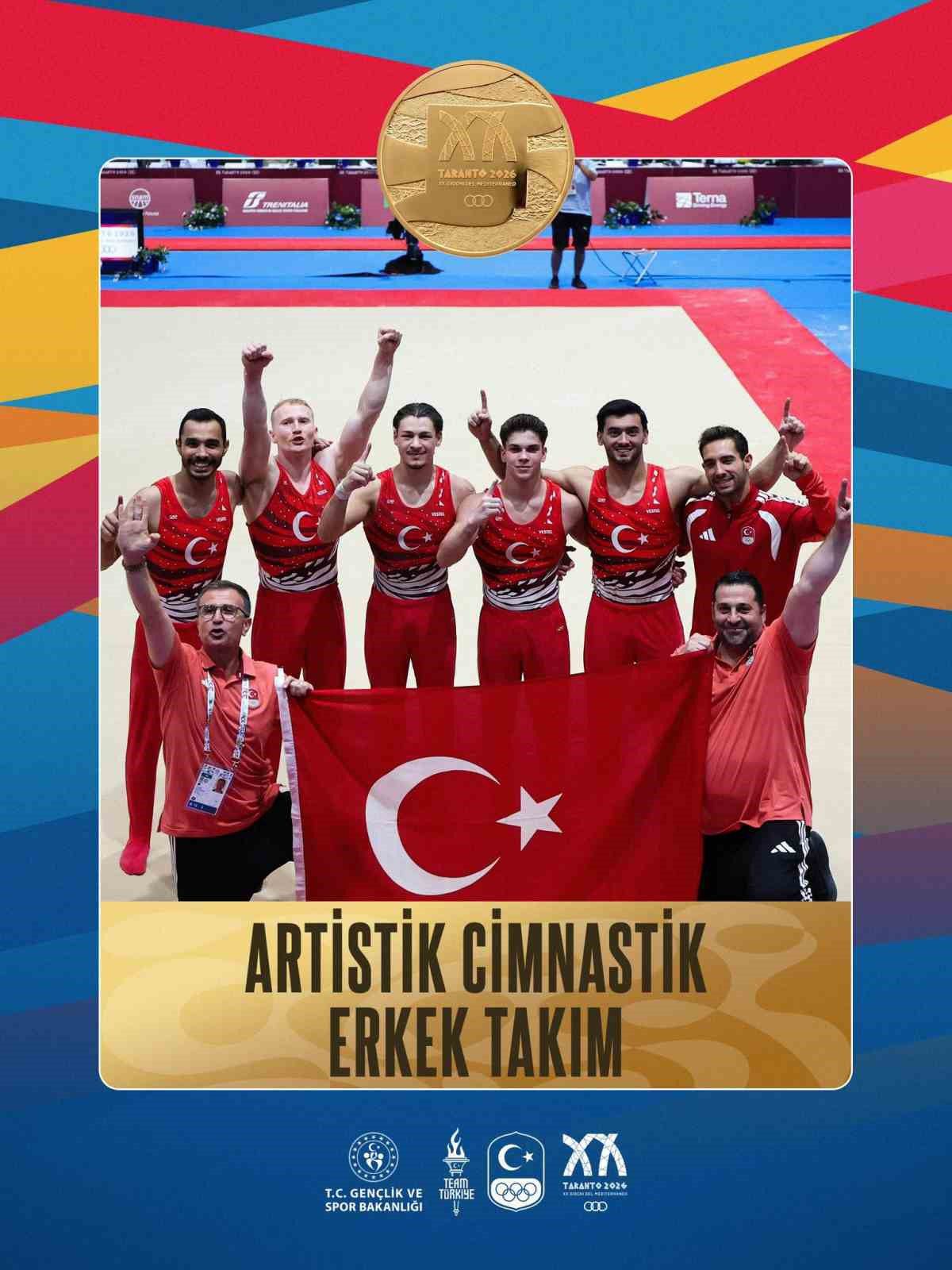 Akdeniz Oyunları'nda erkek cimnastikte altın madalya