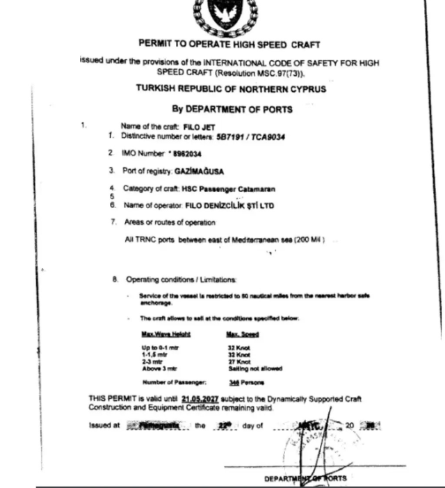 Arıklı shared the ship's captaincy, class, and suitability documents with the public.