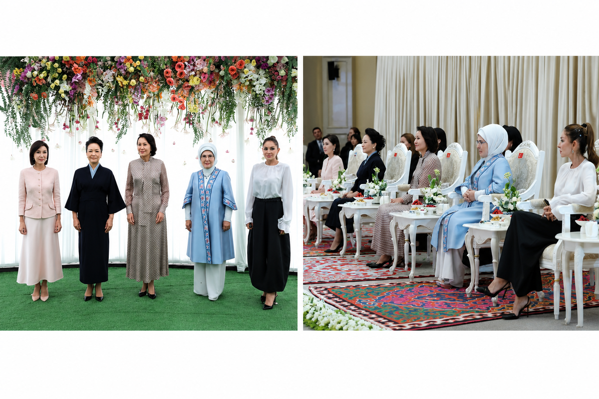 Emine Erdoğan Bişkek'te lider eşleriyle buluştu