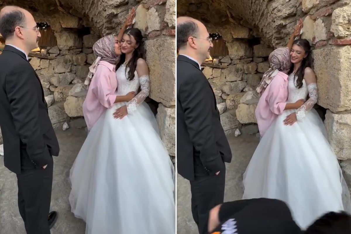 Damada pozu anlatamadı, gelinin yanına geçip kendisi gösterdi