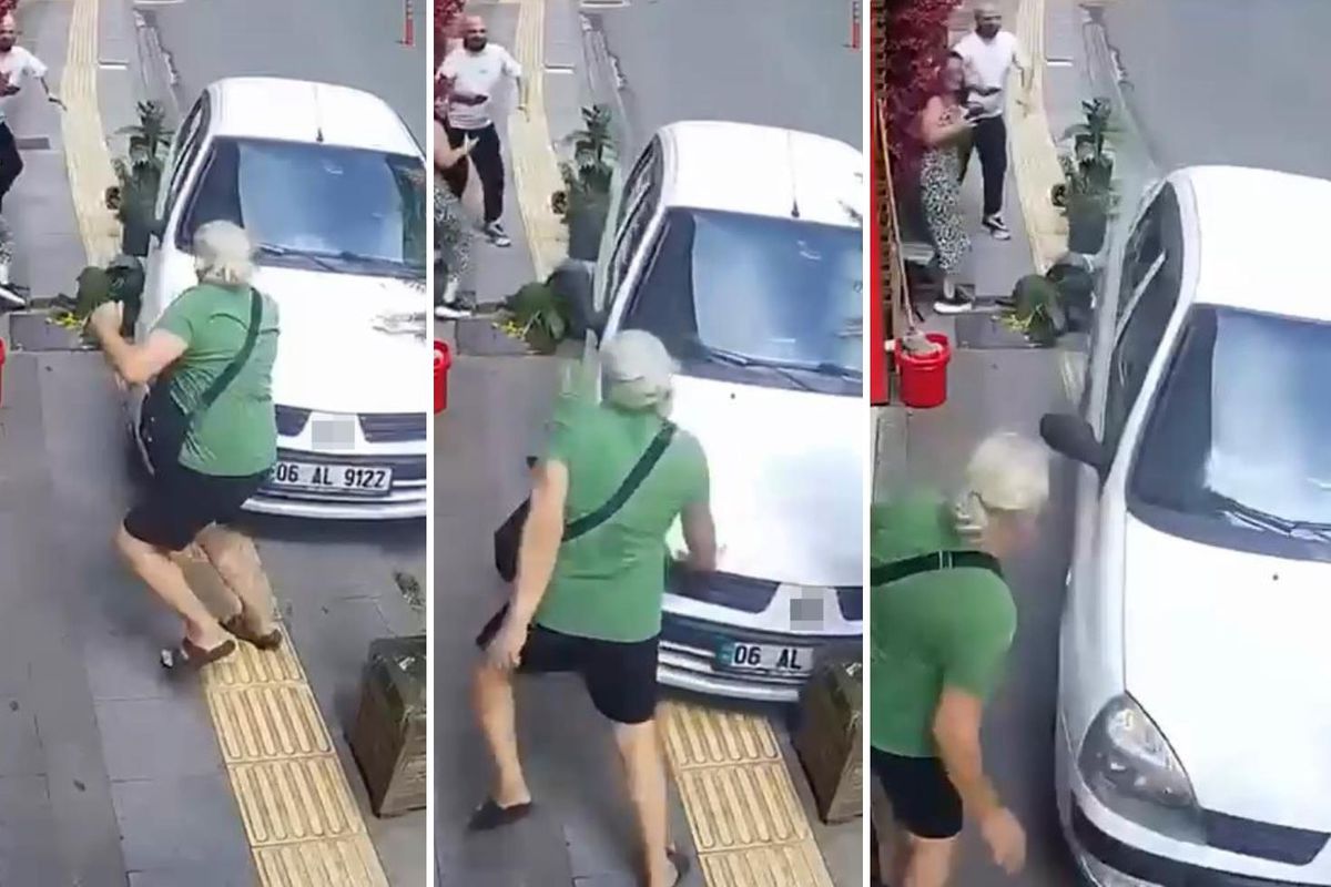 Ezilmekten kıl payı kurtuldu! Yürekleri ağza getiren anlar kamerada