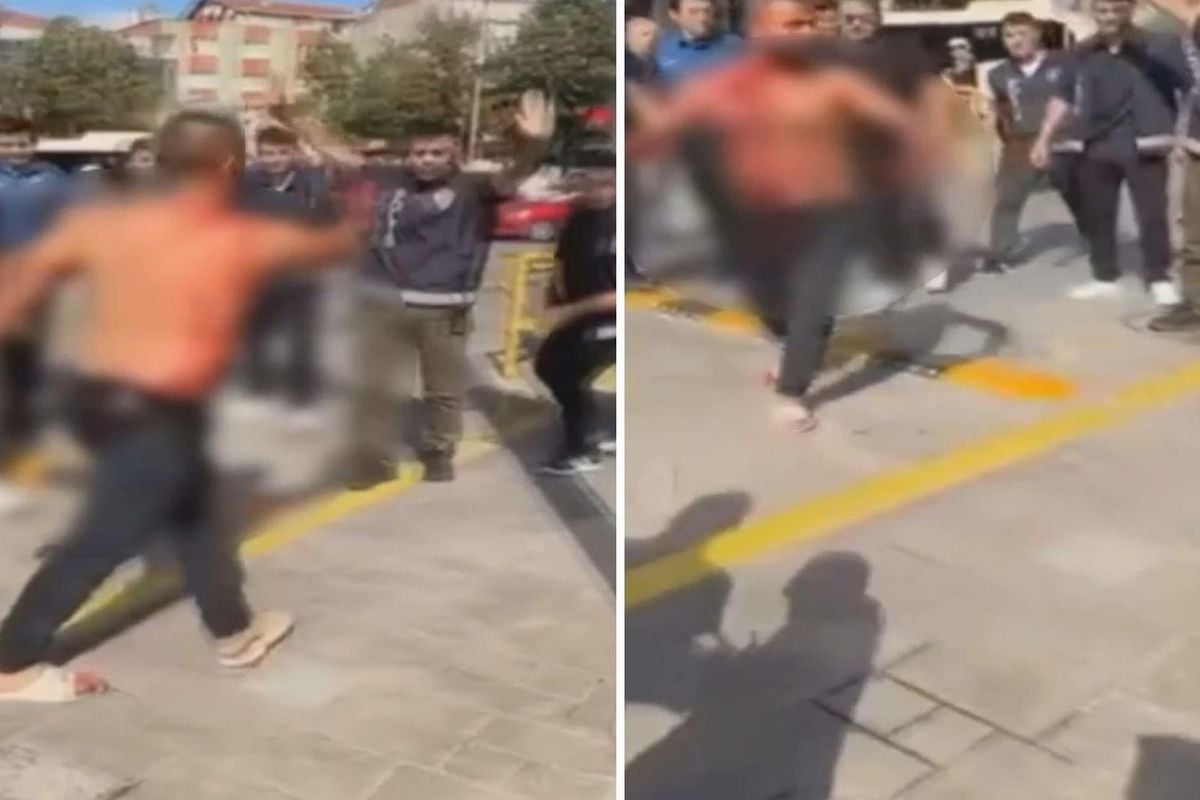 Esenler’de kendini yaralayıp bıçakla polislerin üzerine yürüyen şüpheli kamerada