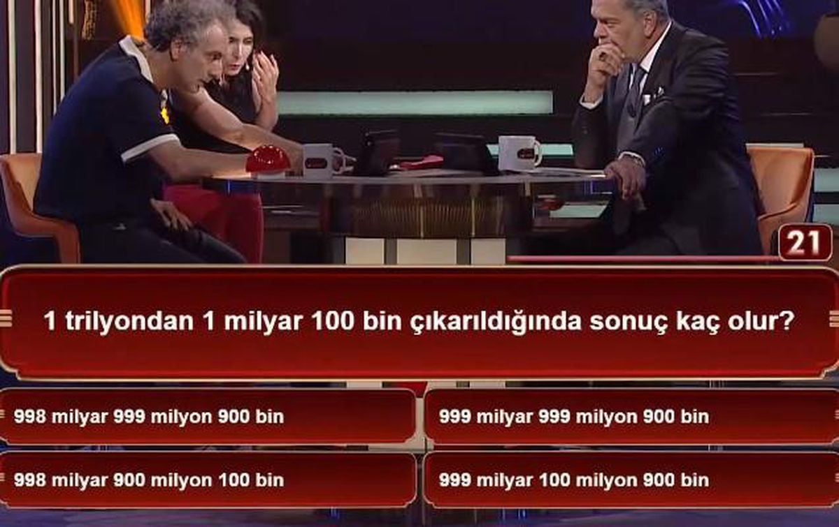 1 trilyondan 1 milyar 100 bin çıkarıldığında sonuç kaç olur?