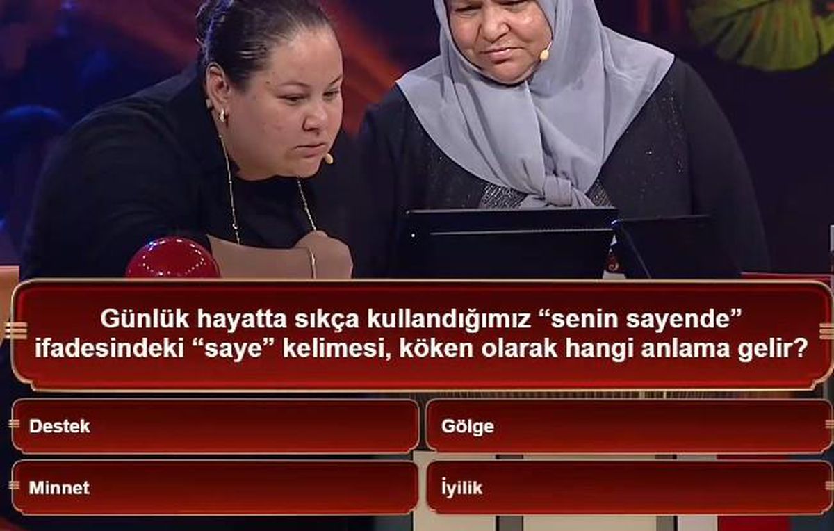 Günlük hayatta sıkça kullandığımız 'senin sayende' ifadesindeki 'saye' kelimesi, köken olarak hangi anlama gelir?
