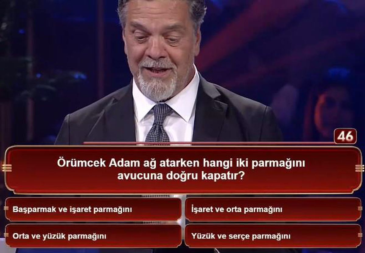 Örümcek Adam ağ atarken hangi iki parmağını avucuna doğru kapatır?