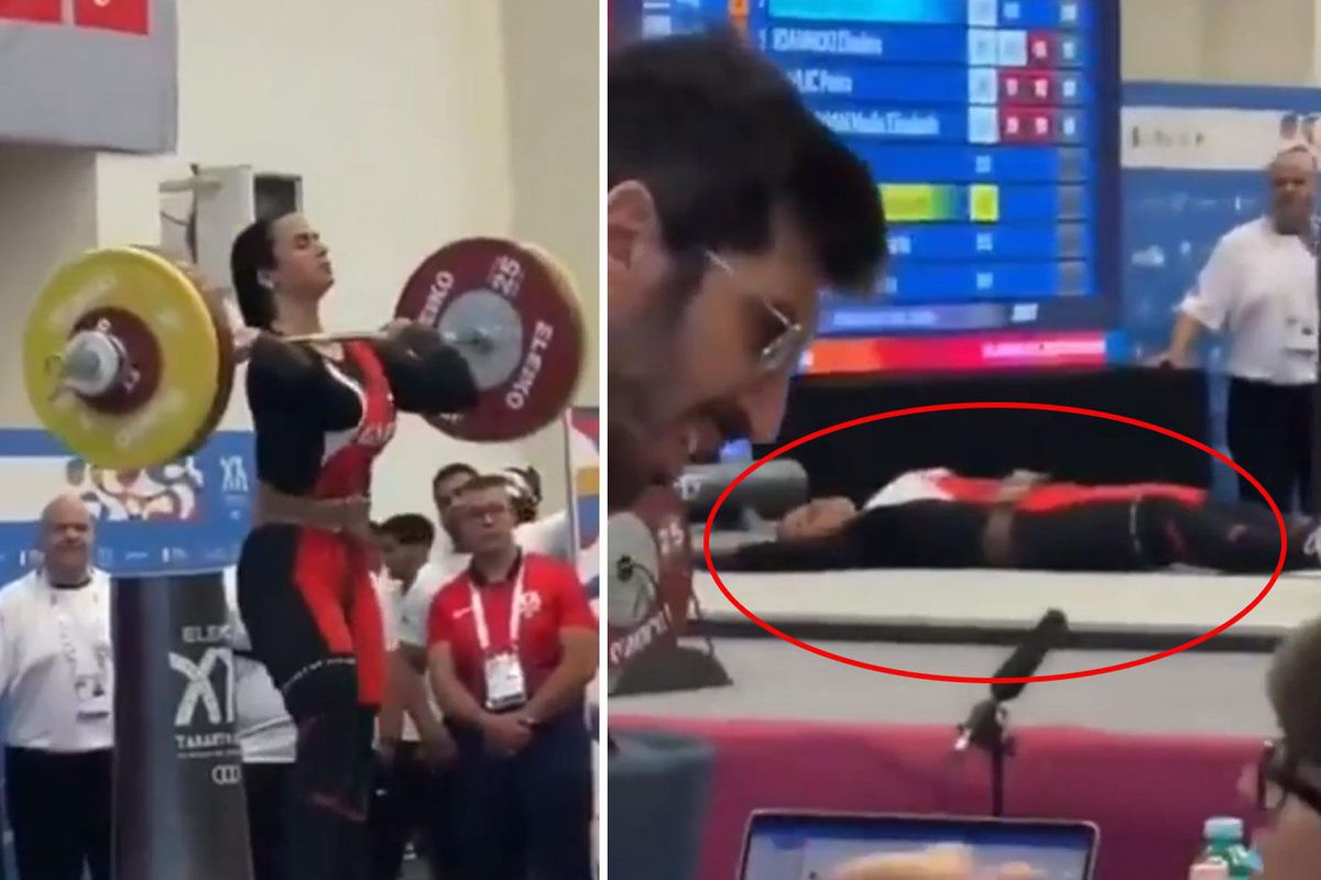 Ağırlığı kaldırdıktan saniyeler sonra yere yığıldı! Salonda korku dolu anlar