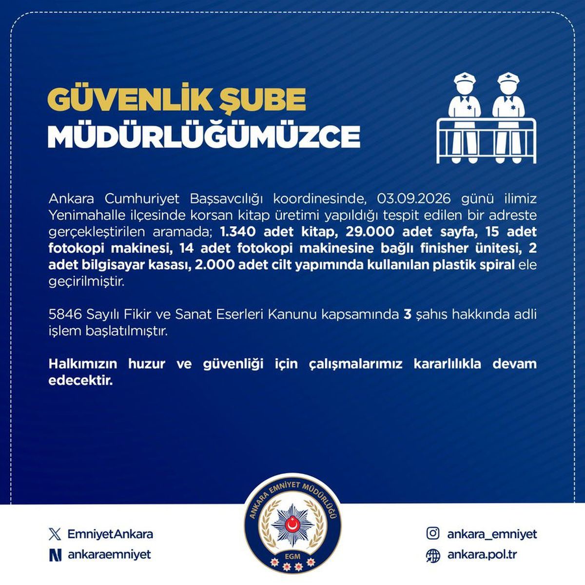 Ankara'da Korsan Kitap Operasyonu: 1340 Kitap Ele Geçirildi